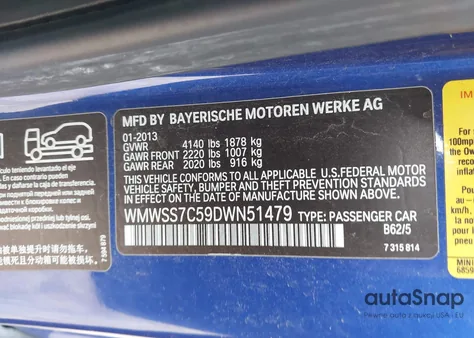 2013 Mini Cooper S Paceman from USA, damaged, VIN WMWSS7C59DWN51479